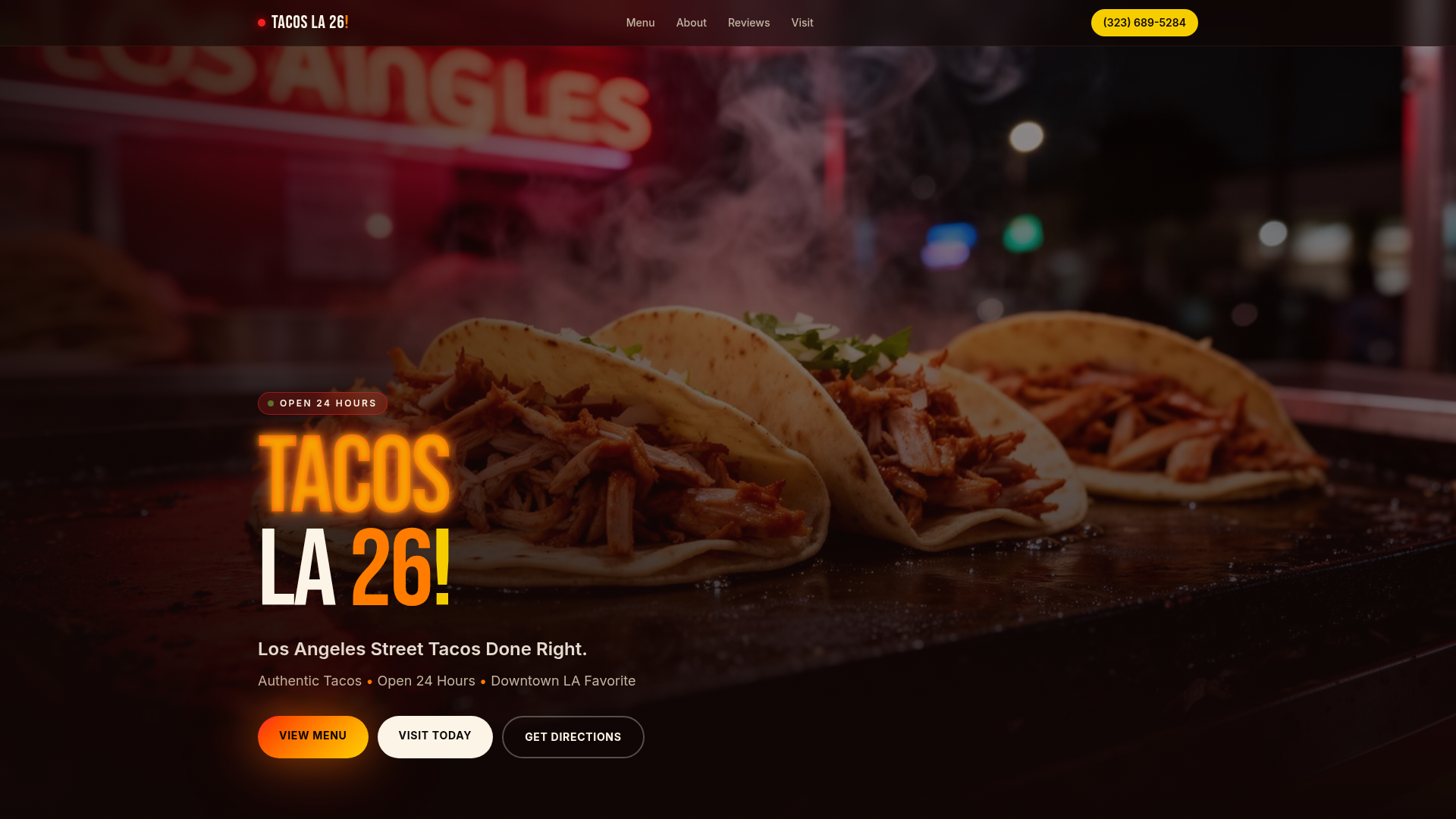 Tacos LA 26 website preview